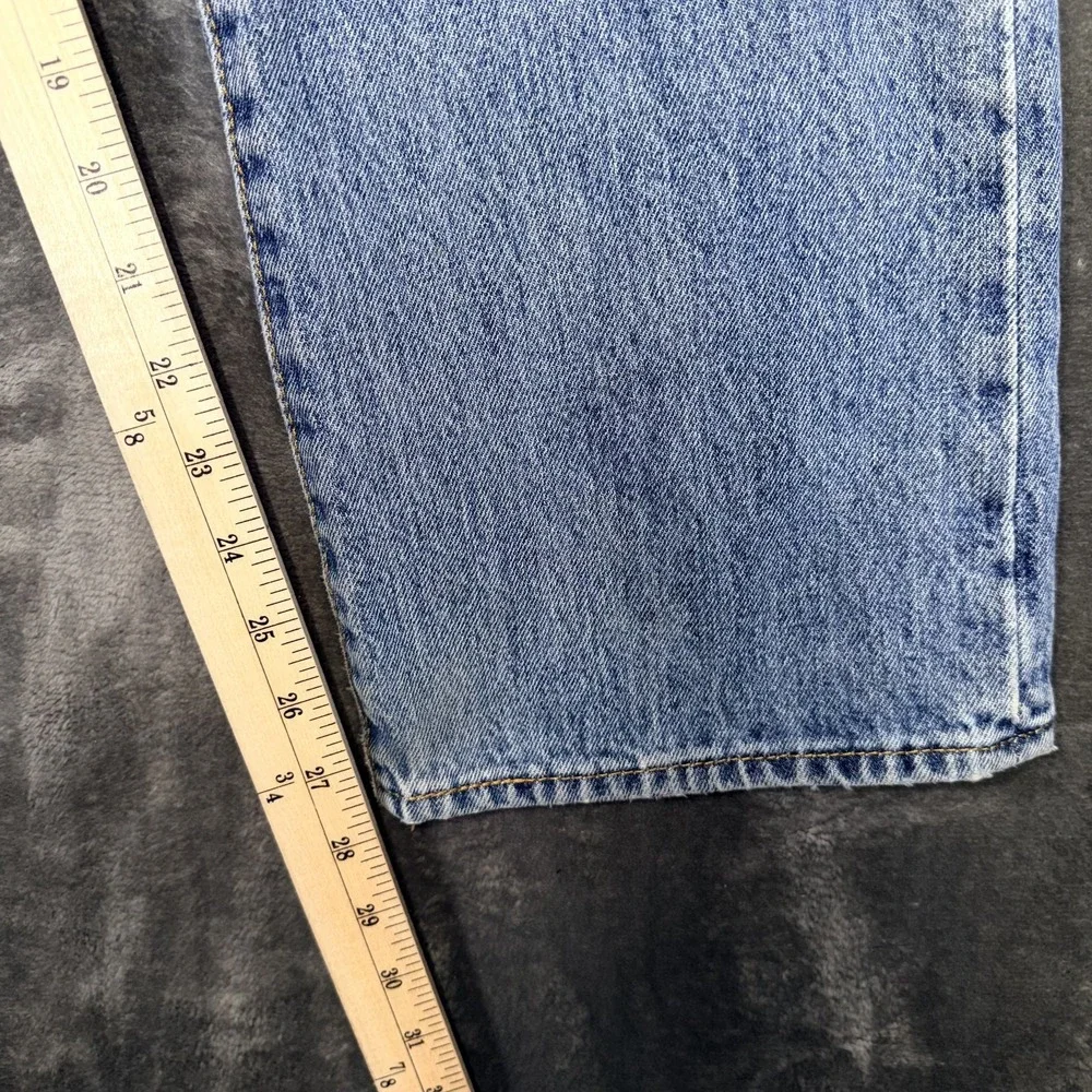 Levis Mens 501 Jeans W38 L30 Light Wash Blue Straight Leg Button Fly Classic
